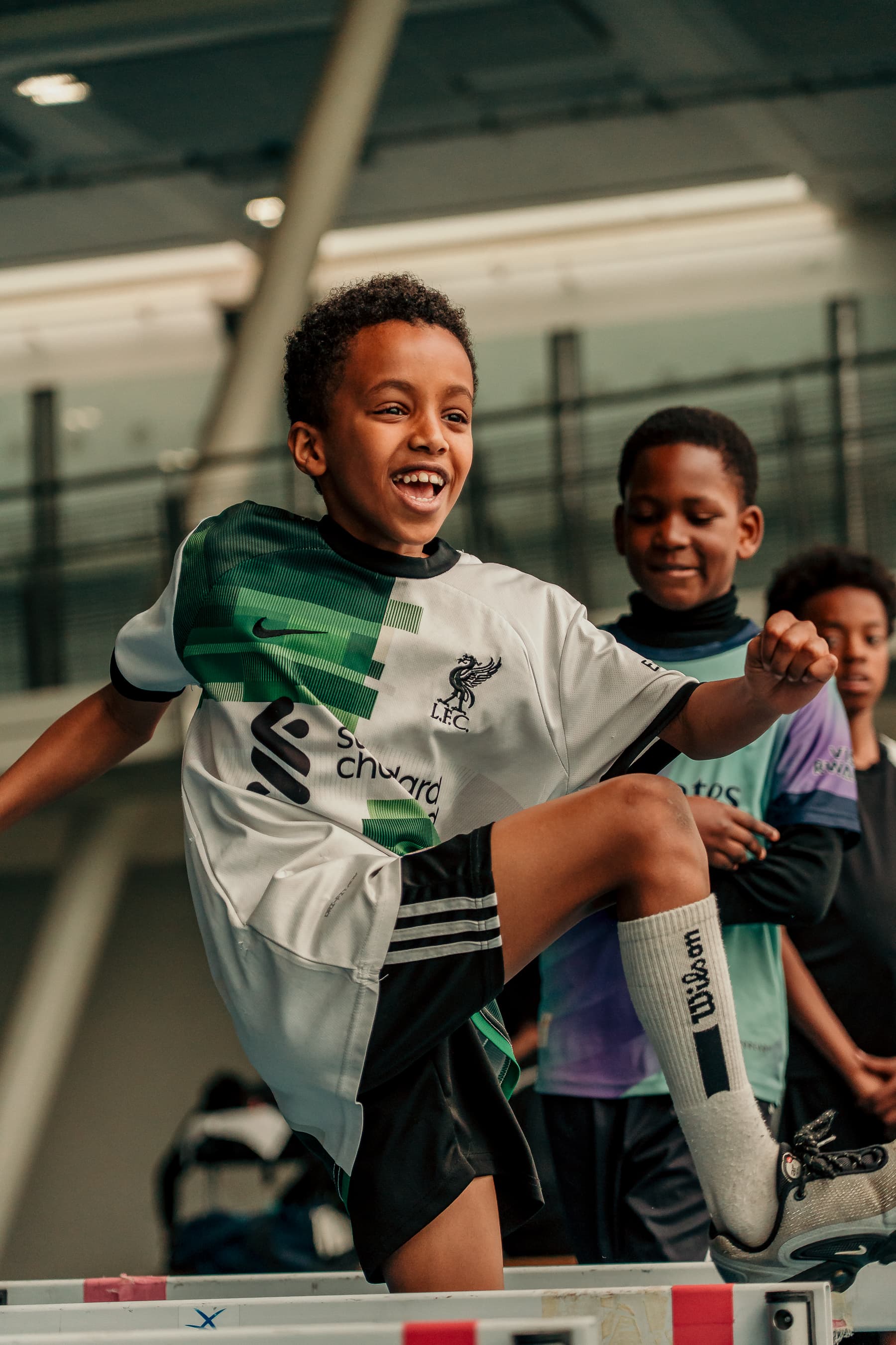 Group of young people training together