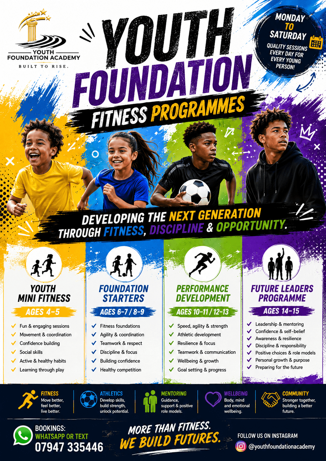Youth Foundation Fitness Programmes flyer for children and teenagers