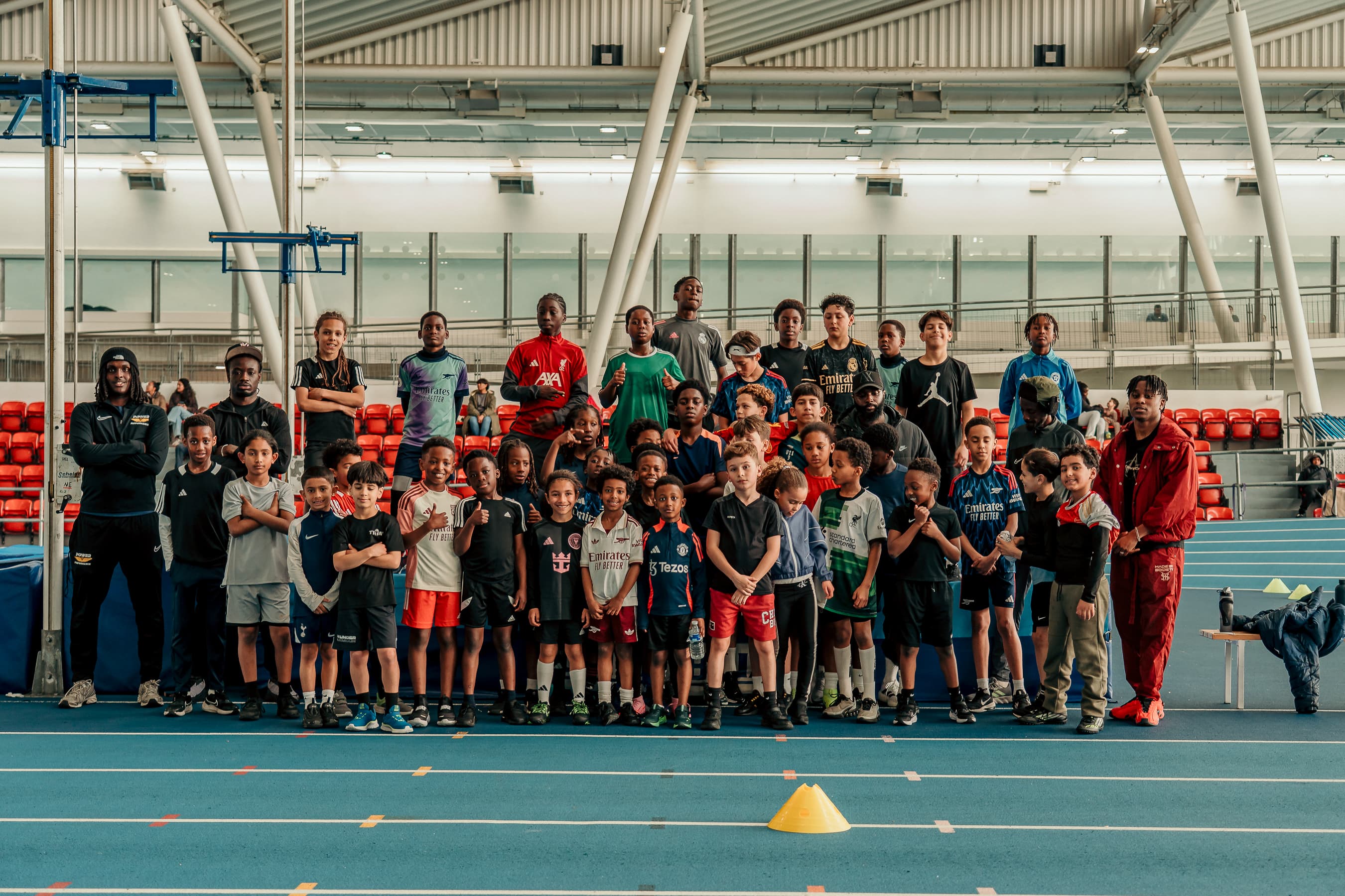 Young athlete on a track ready to sprint
